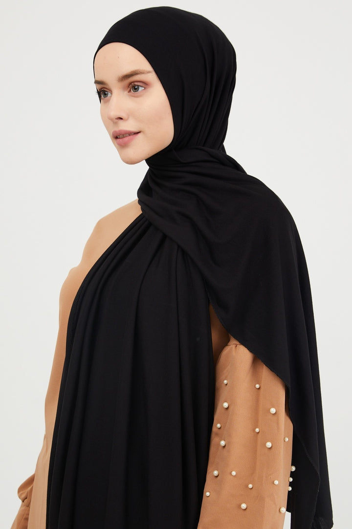 MDS Women Lace Knit Scarf - Black - San Javier