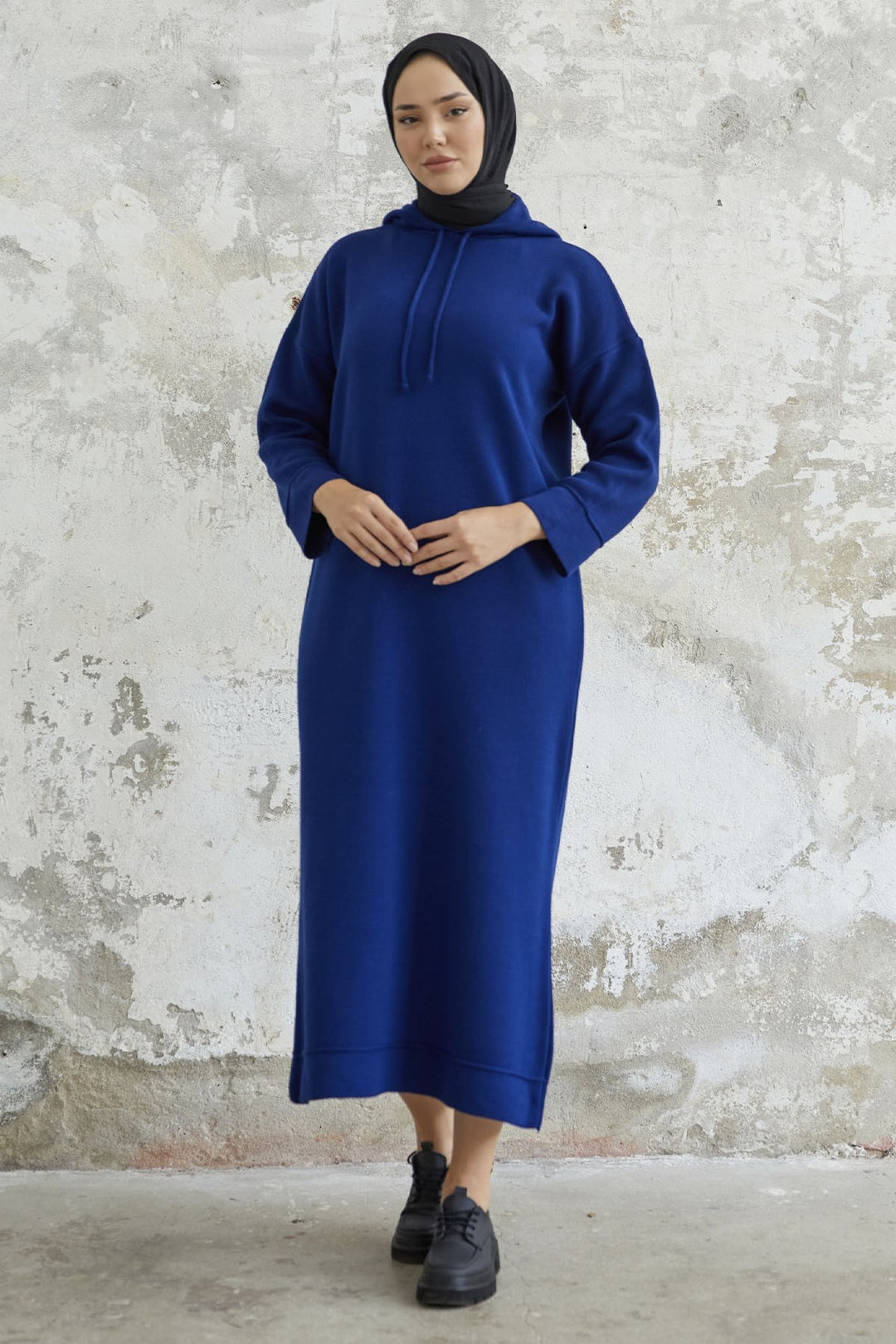 MDS Women Ivona Hooded Knit Dress - Navy Blue - Agua Prieta