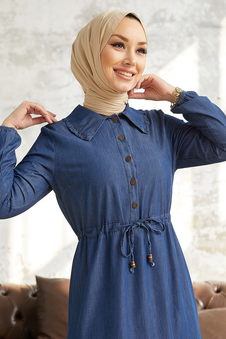 MDS Women Betty Baby Collar Denim Dress - Blue - Sault Ste. Marie