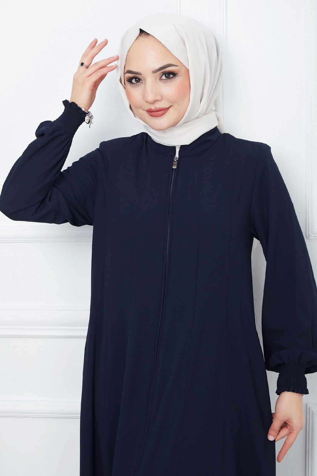 MDS Women Patchwork Mevlana Fabric Cloak - Navy Blue - Klagenfurt