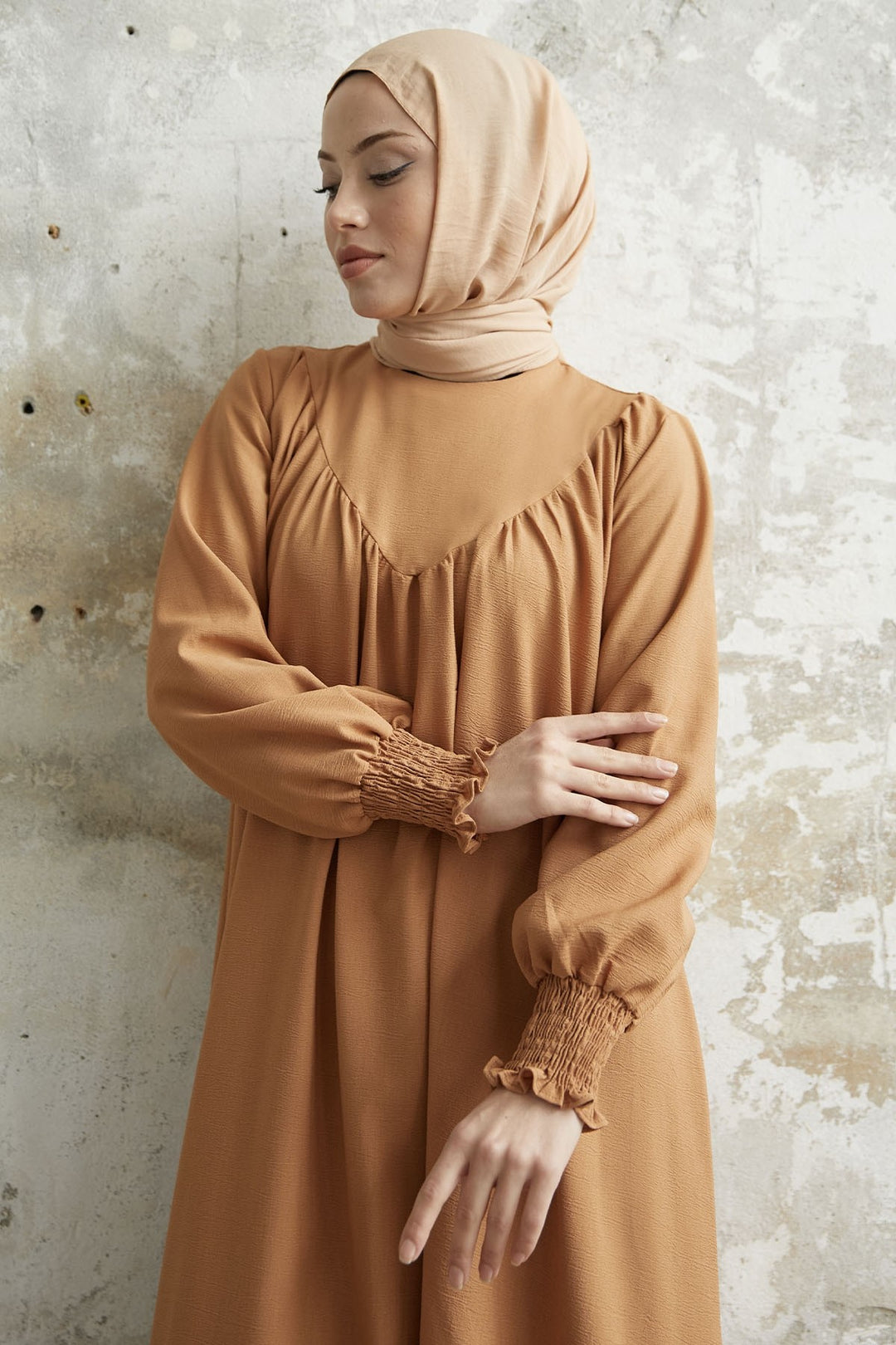 MDS Women Gipeli Front Robed Dress - Camel - Palaiseau