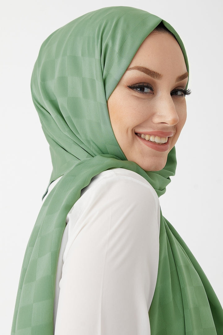 MDS Women Maura Lady Pattern Silky Jacquard Shawl - Mint - La Barca