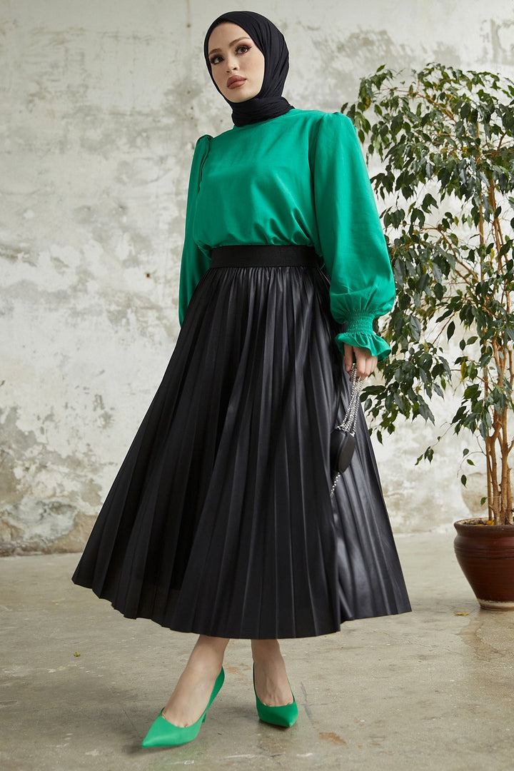 MDS Women Alfea Leather-Look Skirt - Black - Riga