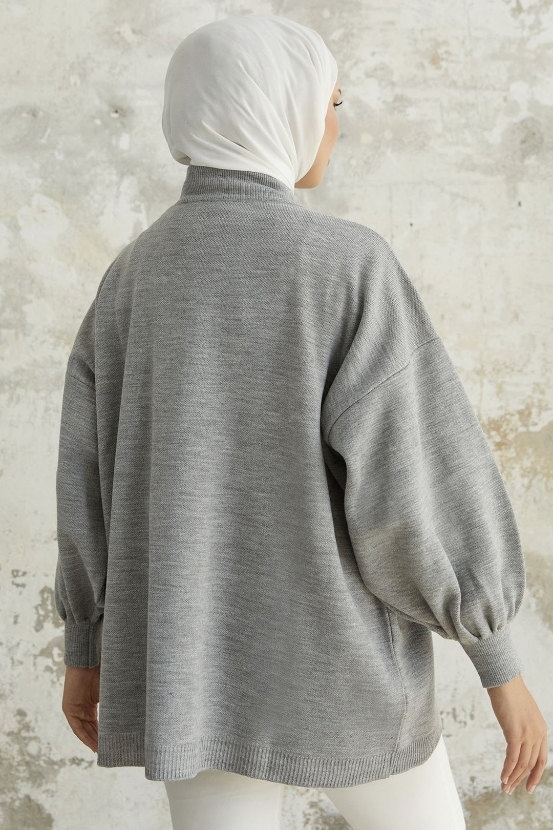 MDS Women Sara Zippered Knit Tunic - Gray - Cairns