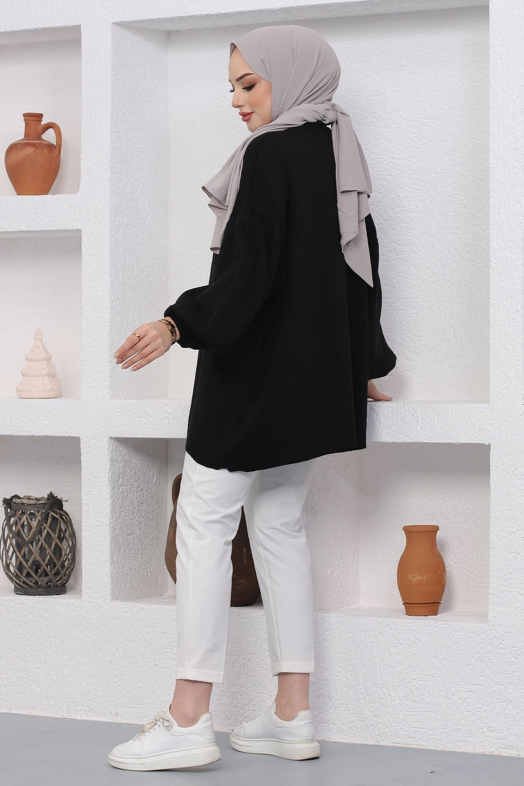 MDS Women Sara Zippered Knit Tunic - Black - Sunnyvale