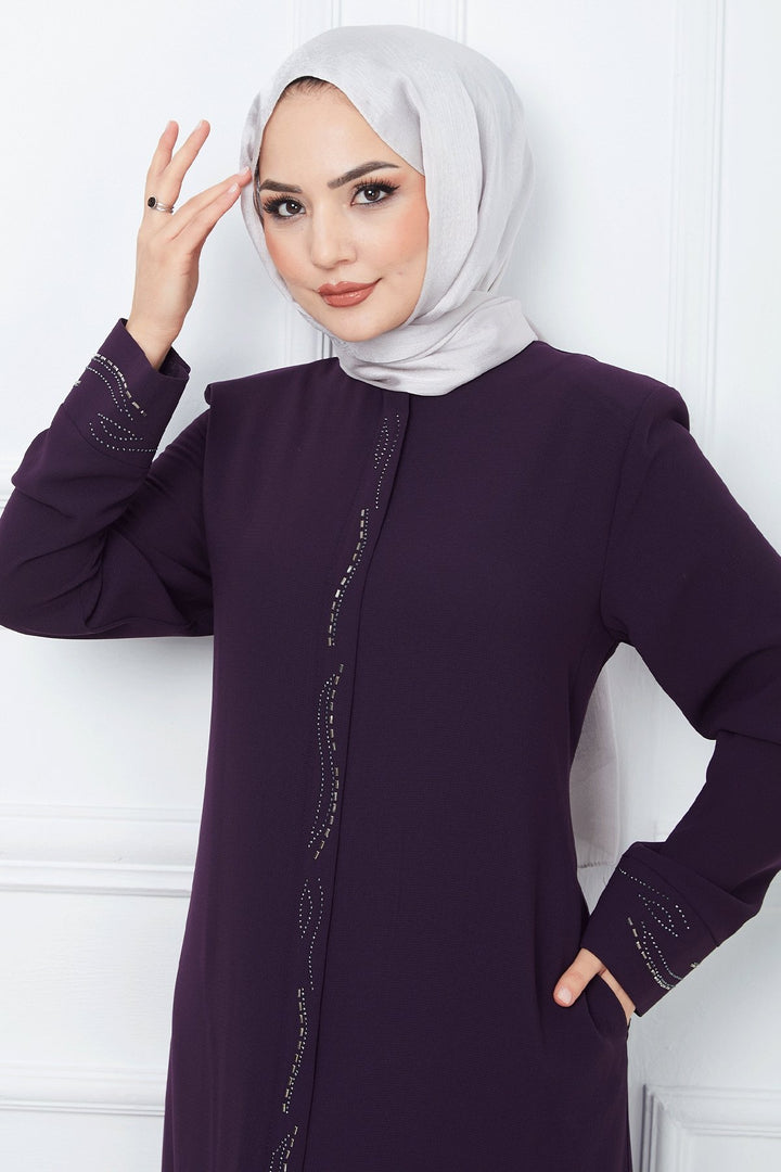 MDS Women Scattered Stone Honeycomb Cloak - Purple - Azuqueca de Henares