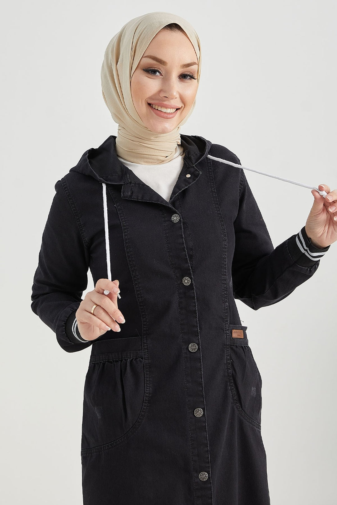 MDS Women Pocketed Long College Jacket - Black - West Valley City