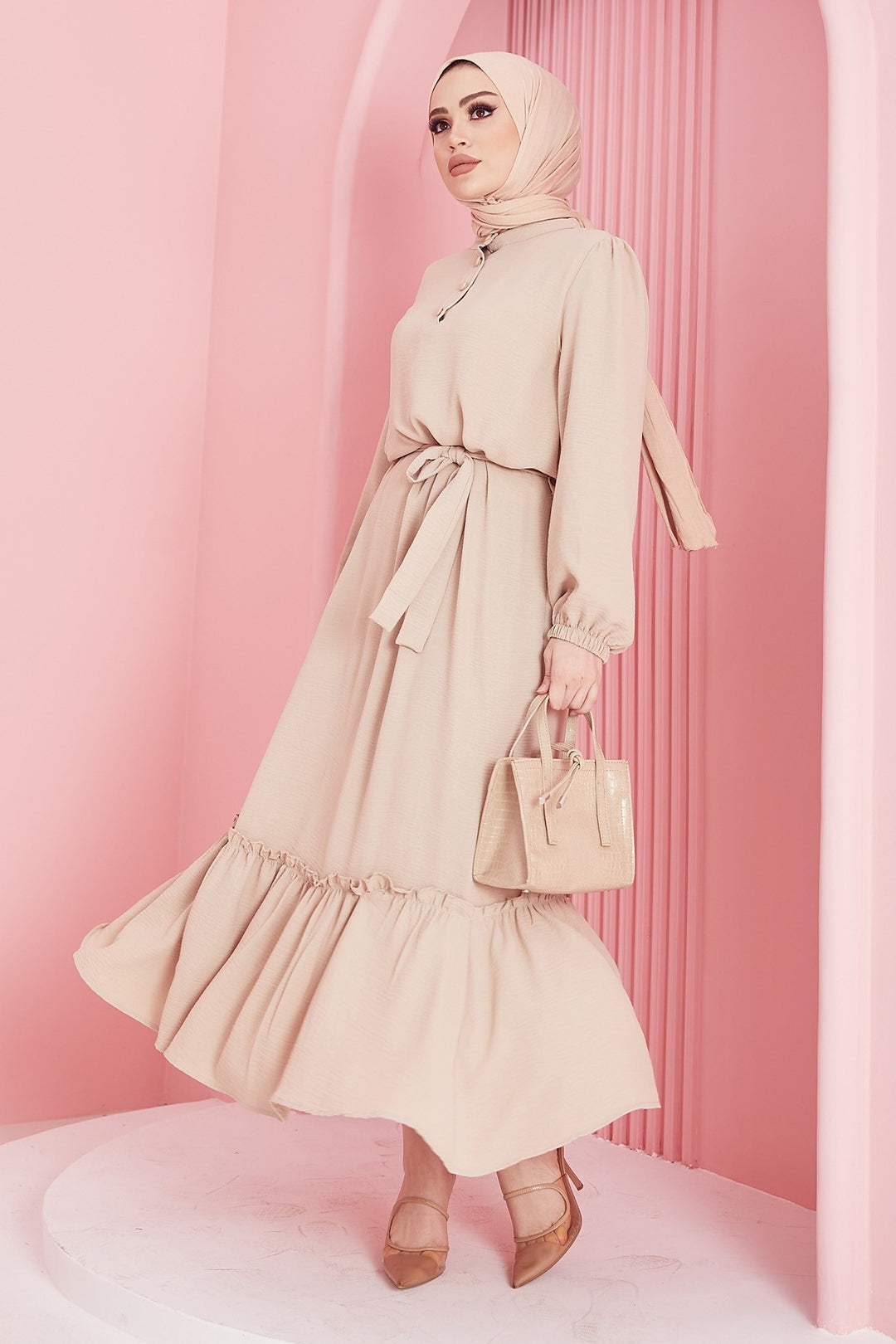 MDS Women Meyra Buttoned A-line Dress - Beige - Cheektowaga