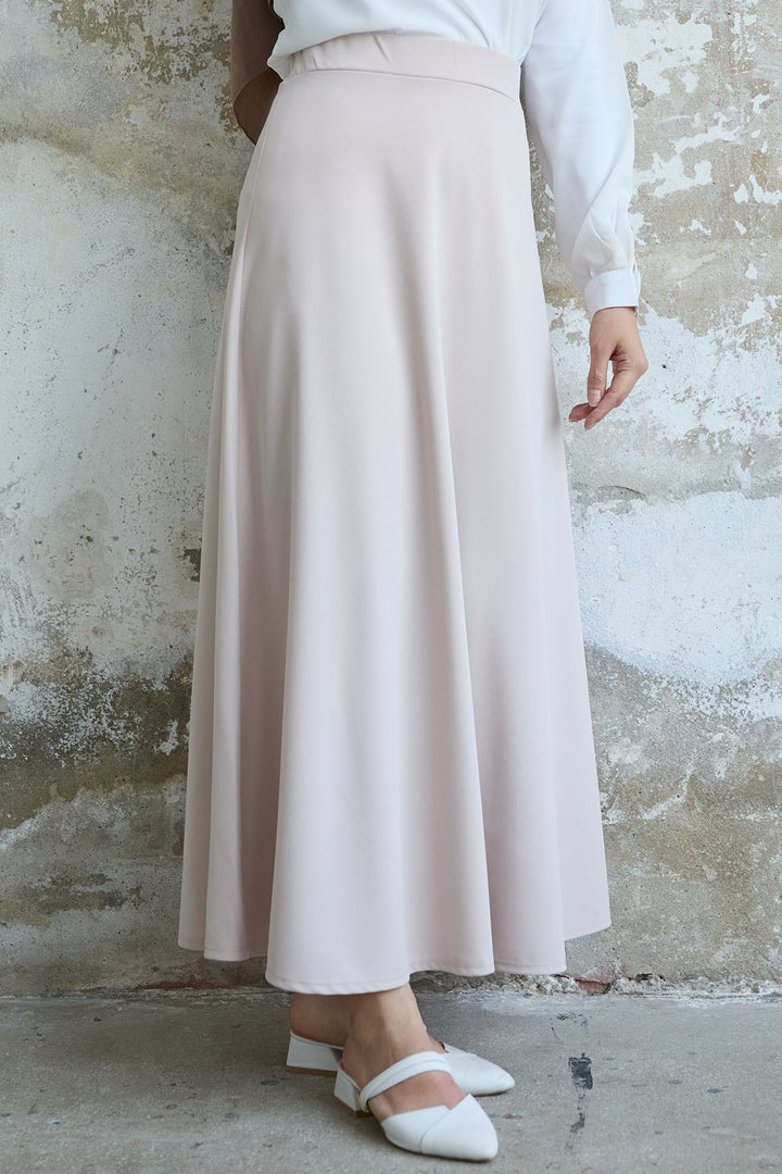 MDS Women Double Knit Fabric Skirt - Stone - Findlay