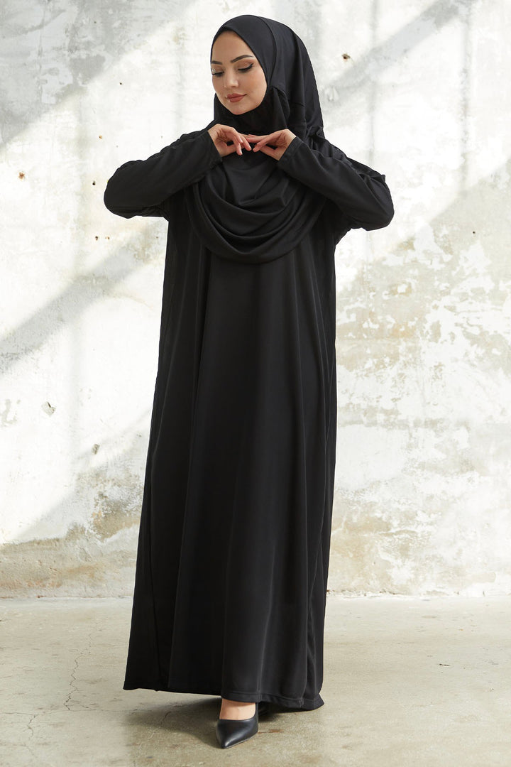 MDS Women One Piece Prayer Outfit - Black - Villaflores