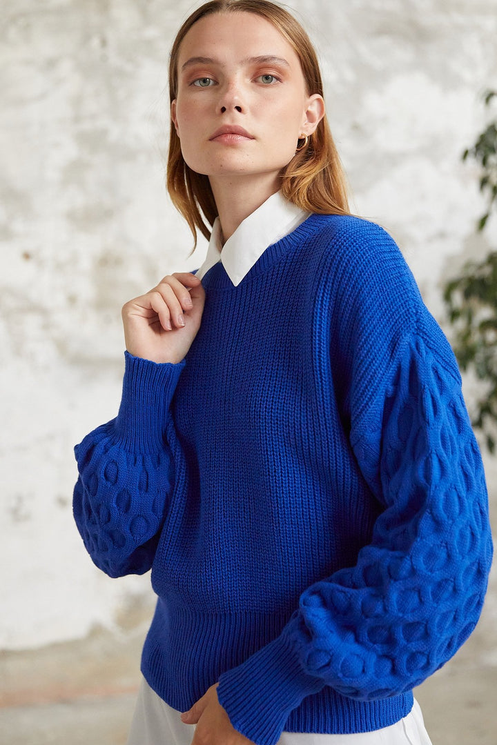 MDS Women Larisa Balloon Sleeve Sweater - Sax Blue - Port Macquarie