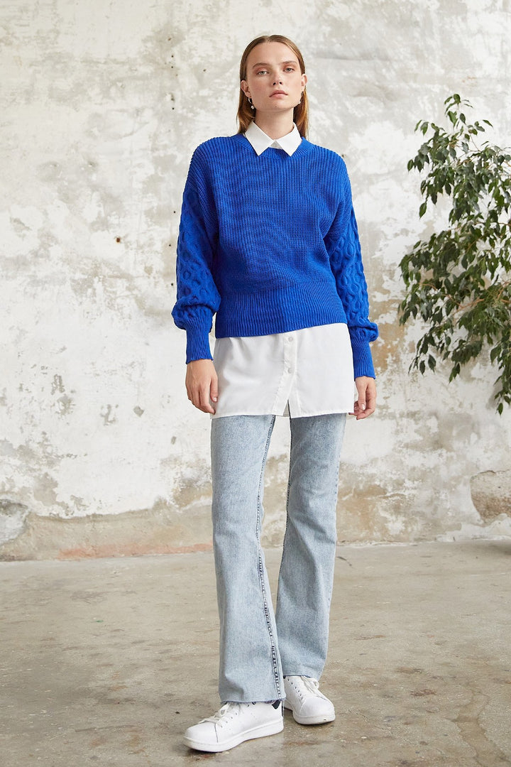 MDS Women Larisa Balloon Sleeve Sweater - Sax Blue - Port Macquarie
