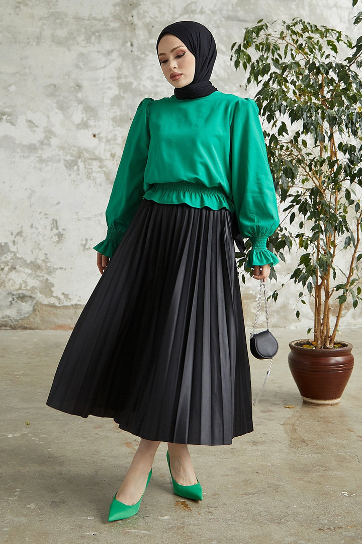 MDS Women Alfea Leather-Look Skirt - Black - Riga