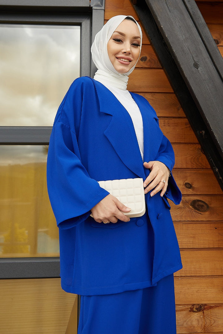 MDS Women Lika Jacket Oversized Suit - Sky Blue - Roubaix