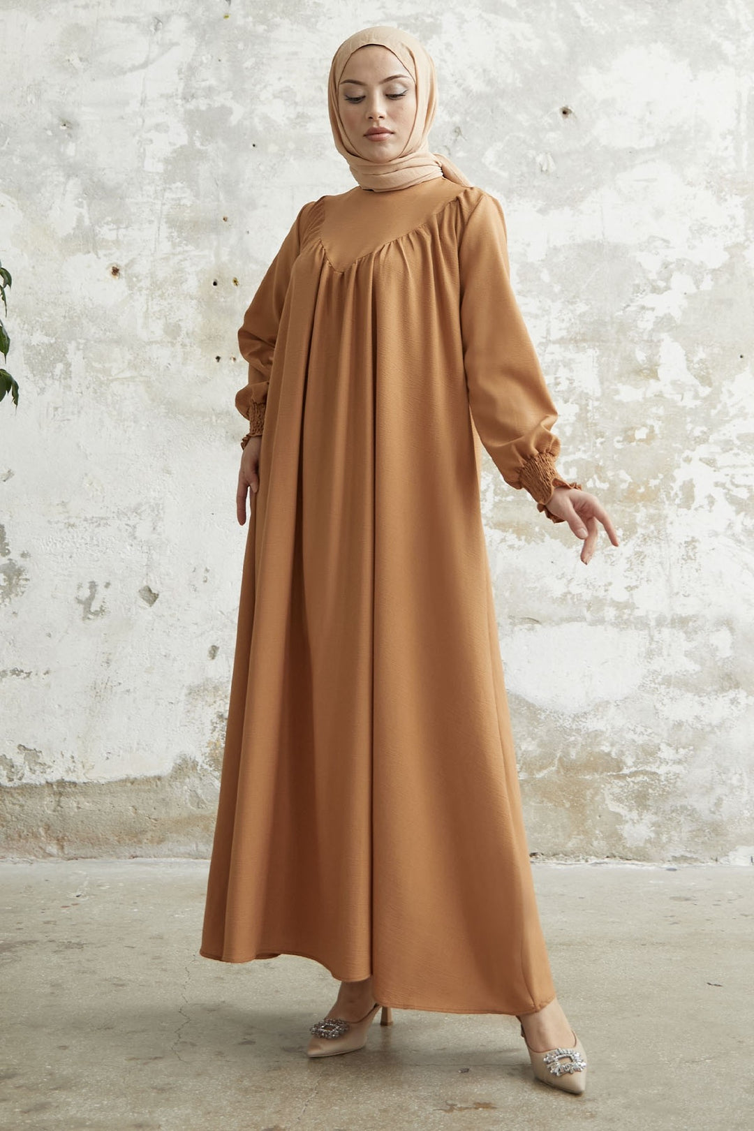 MDS Women Gipeli Front Robed Dress - Camel - Palaiseau