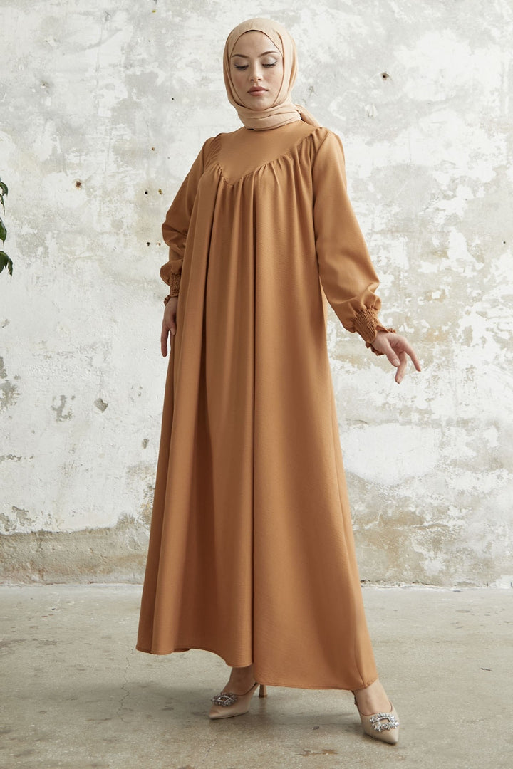 MDS Women Gipeli Front Robed Dress - Camel - Palaiseau