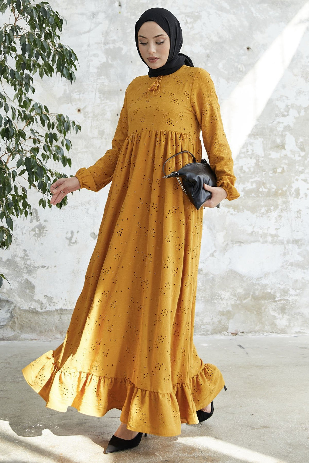 MDS Women Tasseled Embroidered Dress - Mustard - Bourg-en-Bresse