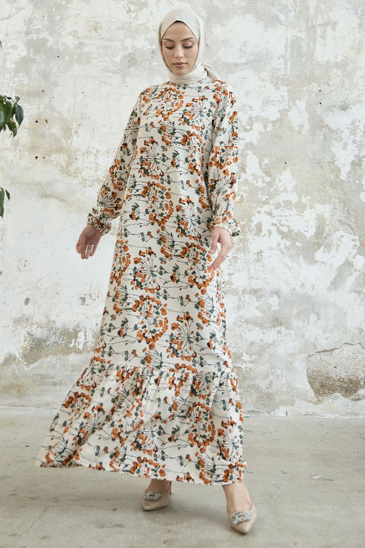 MDS Women Calanchoe Flowered Viscose Dress - Orange - Chiapa de Corzo