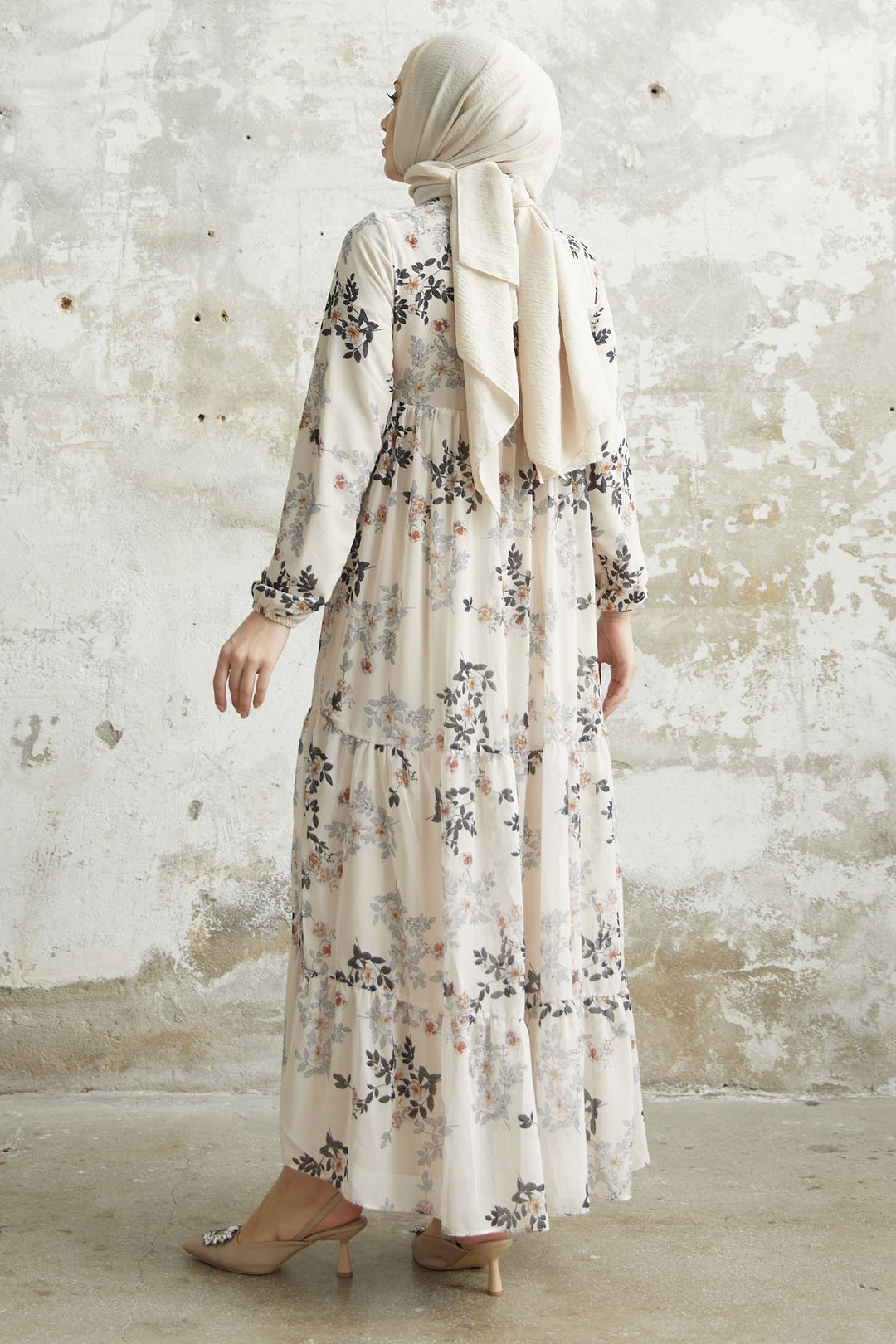 MDS Women Lavi Tassel Detail Chiffon Dress - Ecru - Gallatin