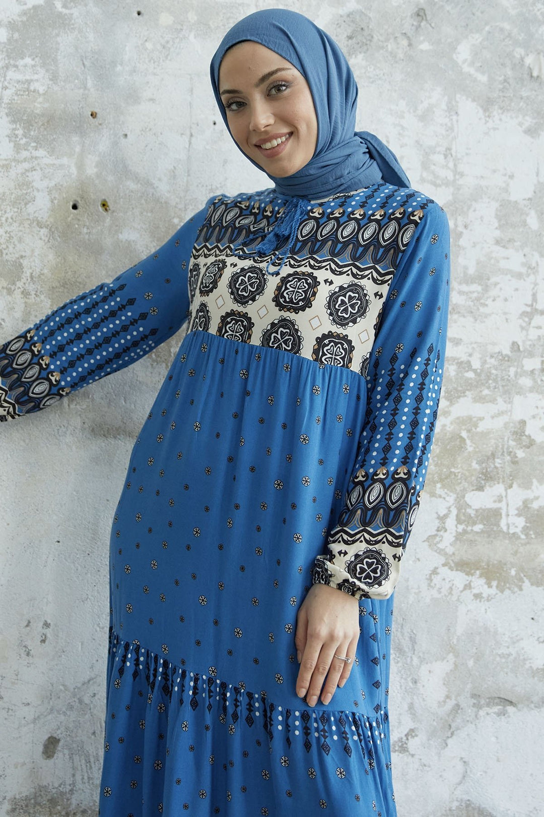 MDS Women Tasseled Viscose Dress - Indigo - Meridian