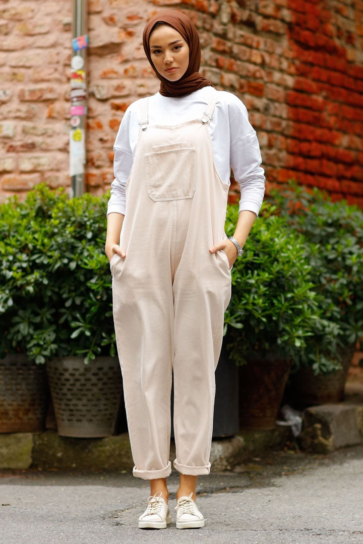 MDS Women Lindy Strap Overalls - Beige - Aix-en-Provence