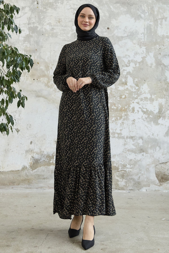 MDS Women Crispy Daisy Casual Viscose Dress - Black - Yevpatoriia