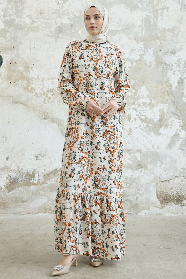 MDS Women Calanchoe Flowered Viscose Dress - Orange - Chiapa de Corzo