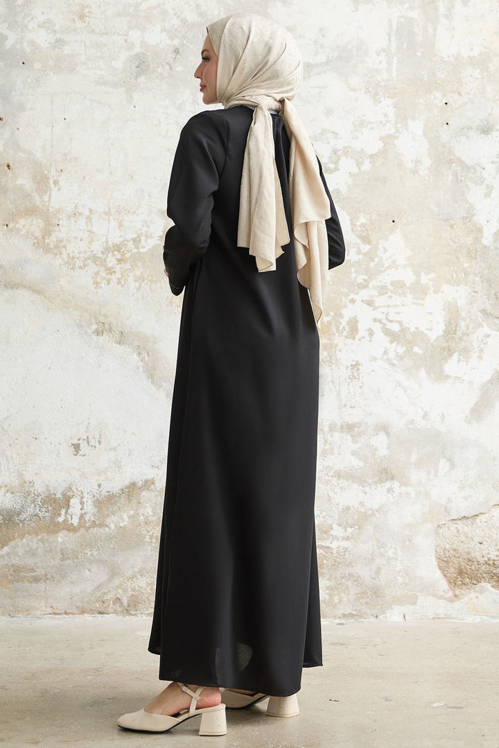 MDS Women Baklava detail Stone Black Abaya - Edinburgh