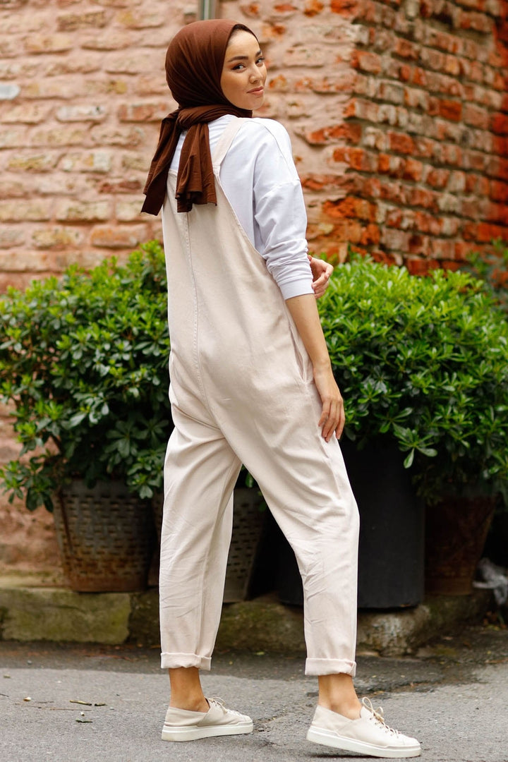MDS Women Lindy Strap Overalls - Beige - Aix-en-Provence