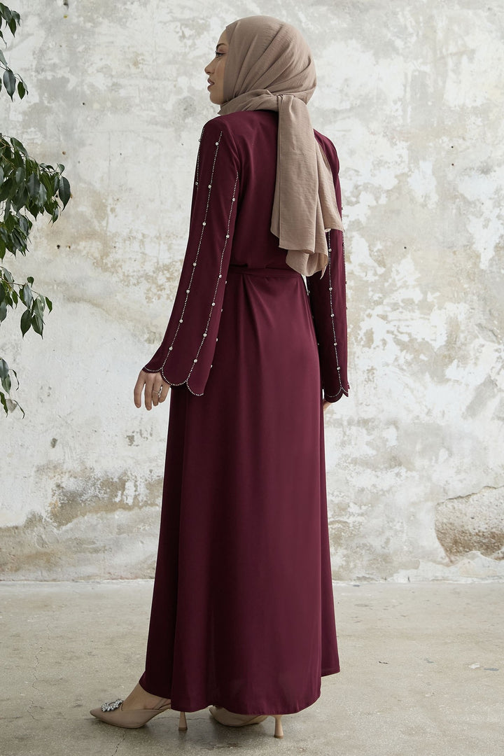 MDS Women Sleeves Stone Processing Ferace - Burgundy - Santee