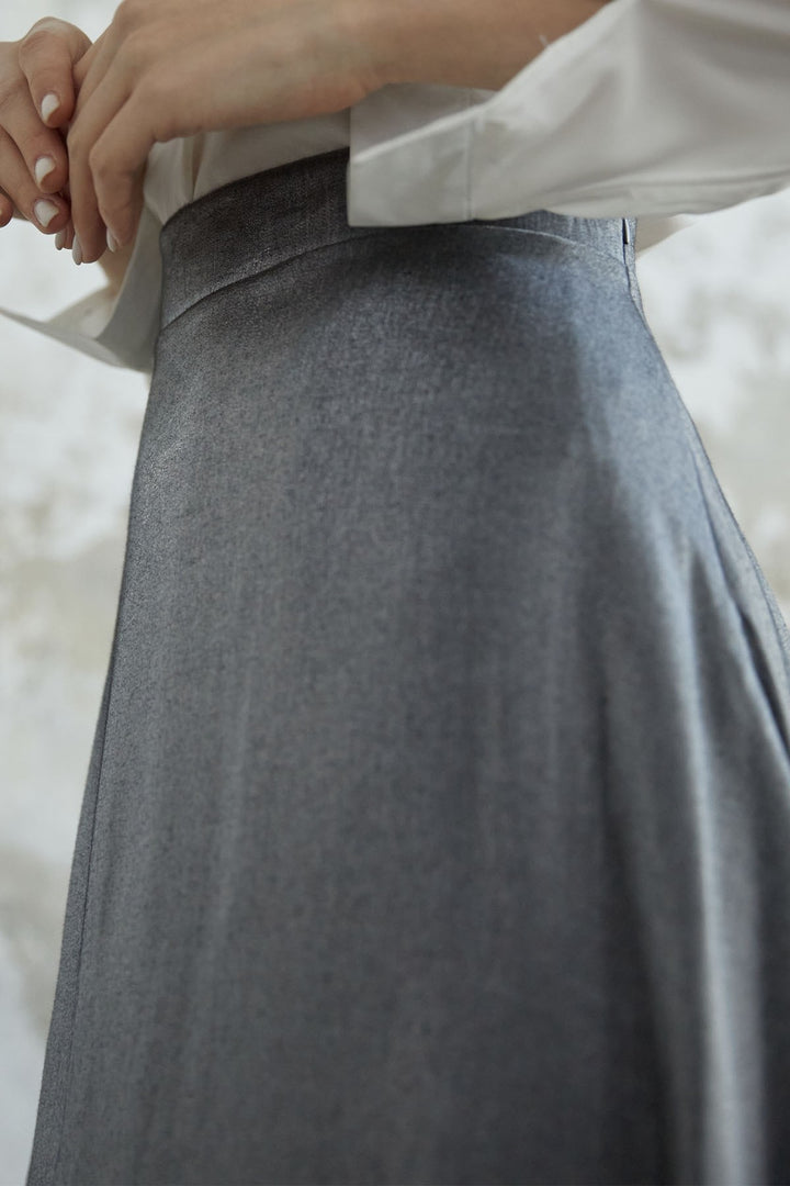 MDS Women Shiny Viscose Skirt - Gray - Meyzieu