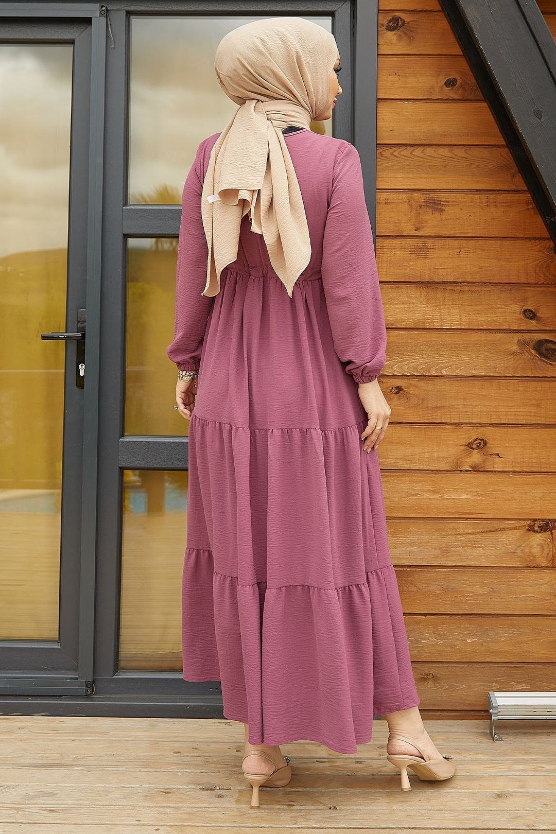 MDS Women Pamela Buttoned Ayrubin Dress - Rose Pink - Empoli