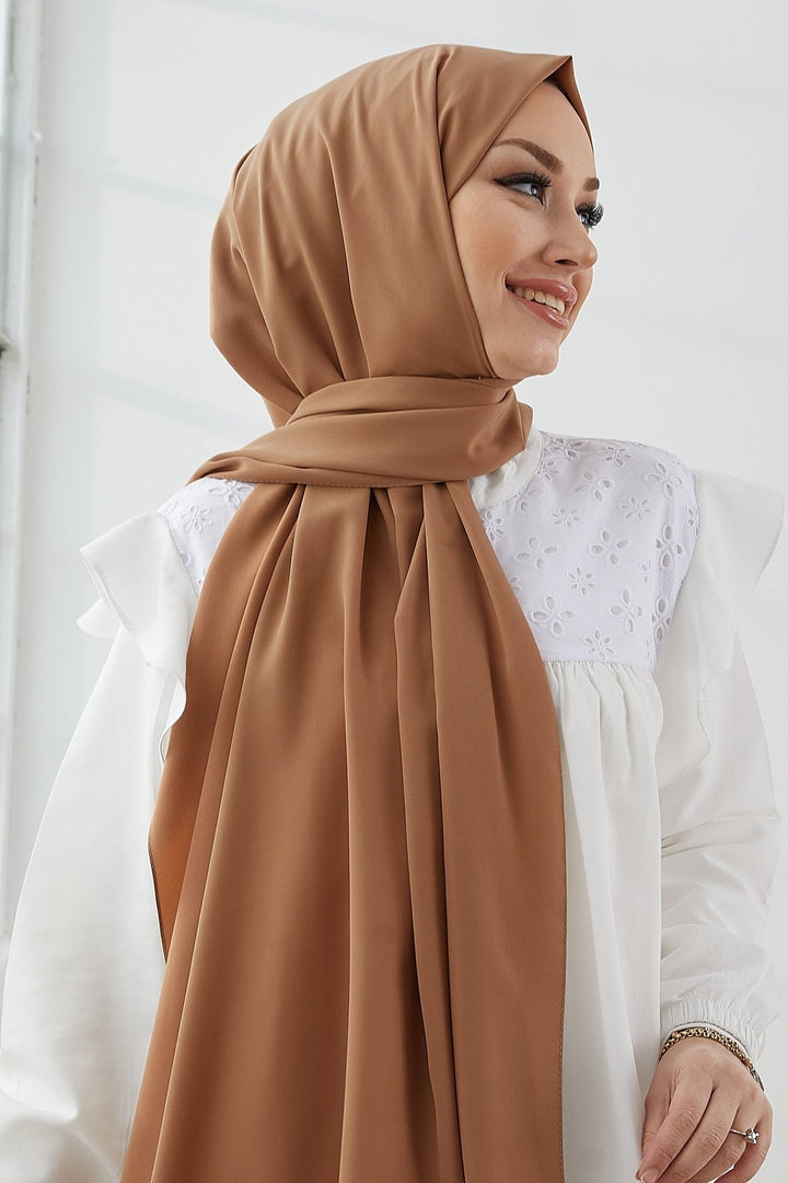 MDS Women Medina Silk Shawl - Caramel - Netishyn