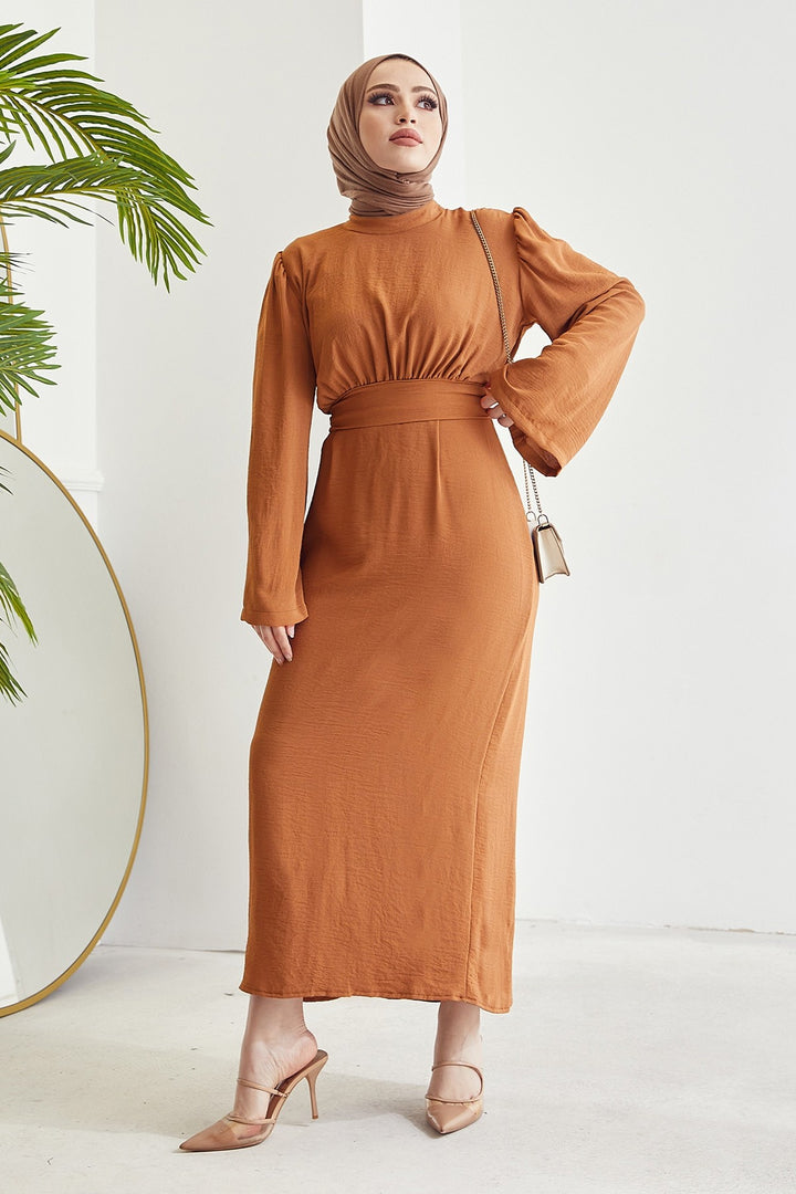 MDS Women Rina Self-Belted A-Line Dress - Orange - Sankt Ingbert