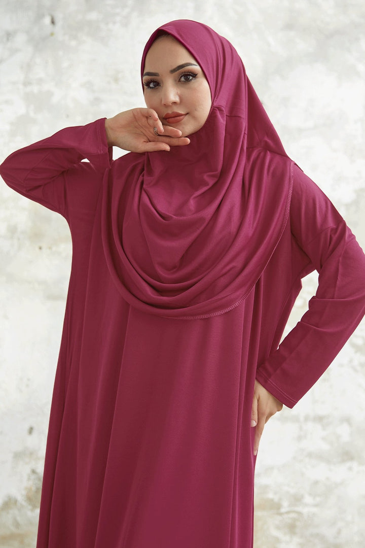 MDS Women One Piece Prayer Dress - Pomegranate Flower - Côte-Saint-Luc