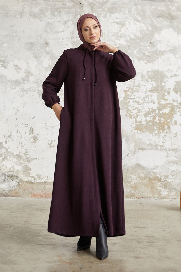 MDS Women Levina Secret Snap Abaya - Purple - West Lafayette