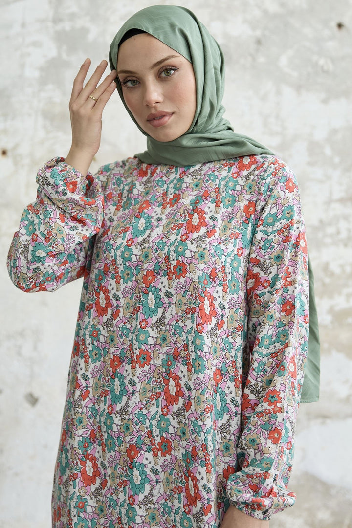 MDS Women Mixed Crispy Floral Viscose Dress - Pink - Manchester