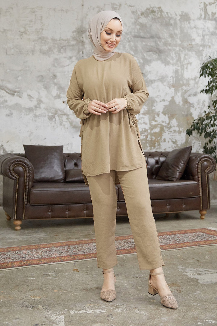 MDS Women Lefiya Tunnel Collar Two-Piece Set - Beige - Langenfeld