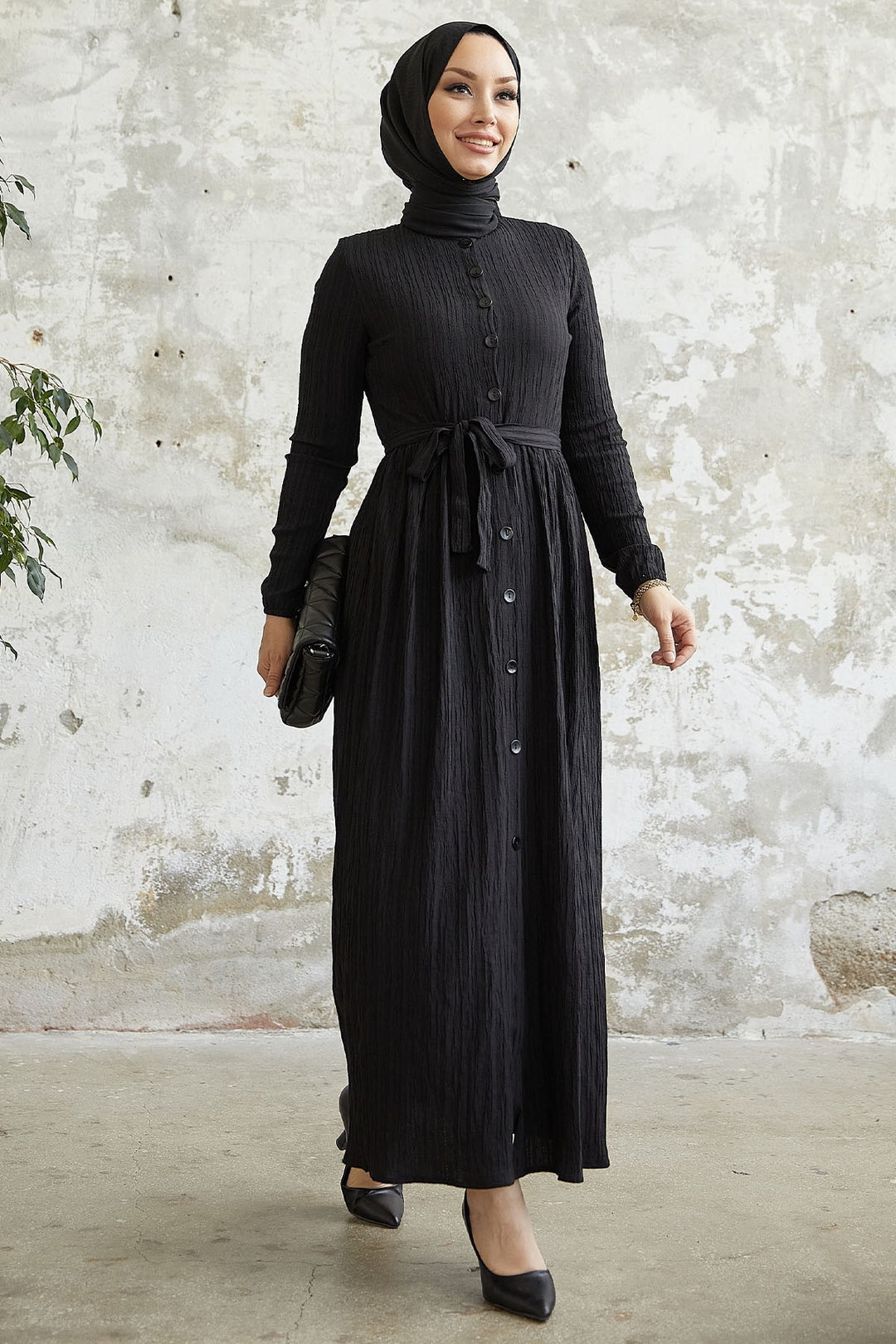 MDS Women Lemina Belted Dress - Black - Montauban
