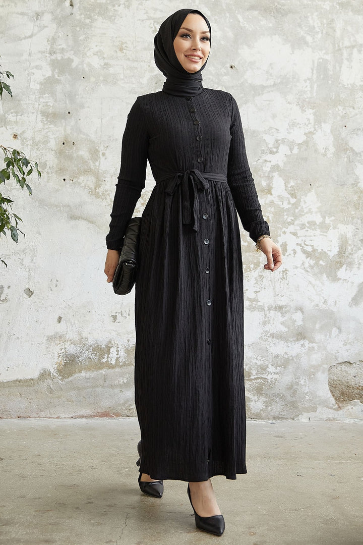MDS Women Lemina Belted Dress - Black - Montauban