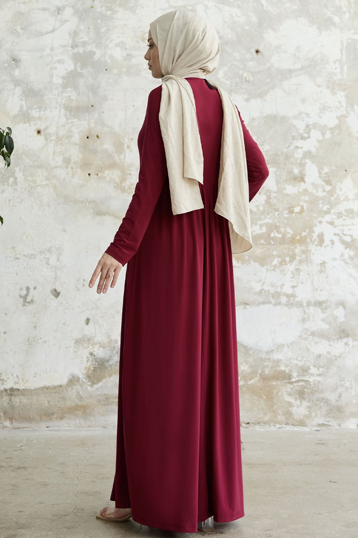MDS Women Sandy Hat Dress - Burgundy - Apache Junction