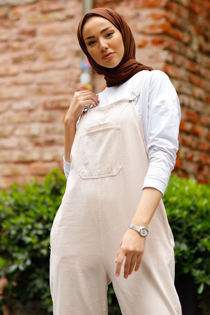 MDS Women Lindy Strap Overalls - Beige - Aix-en-Provence