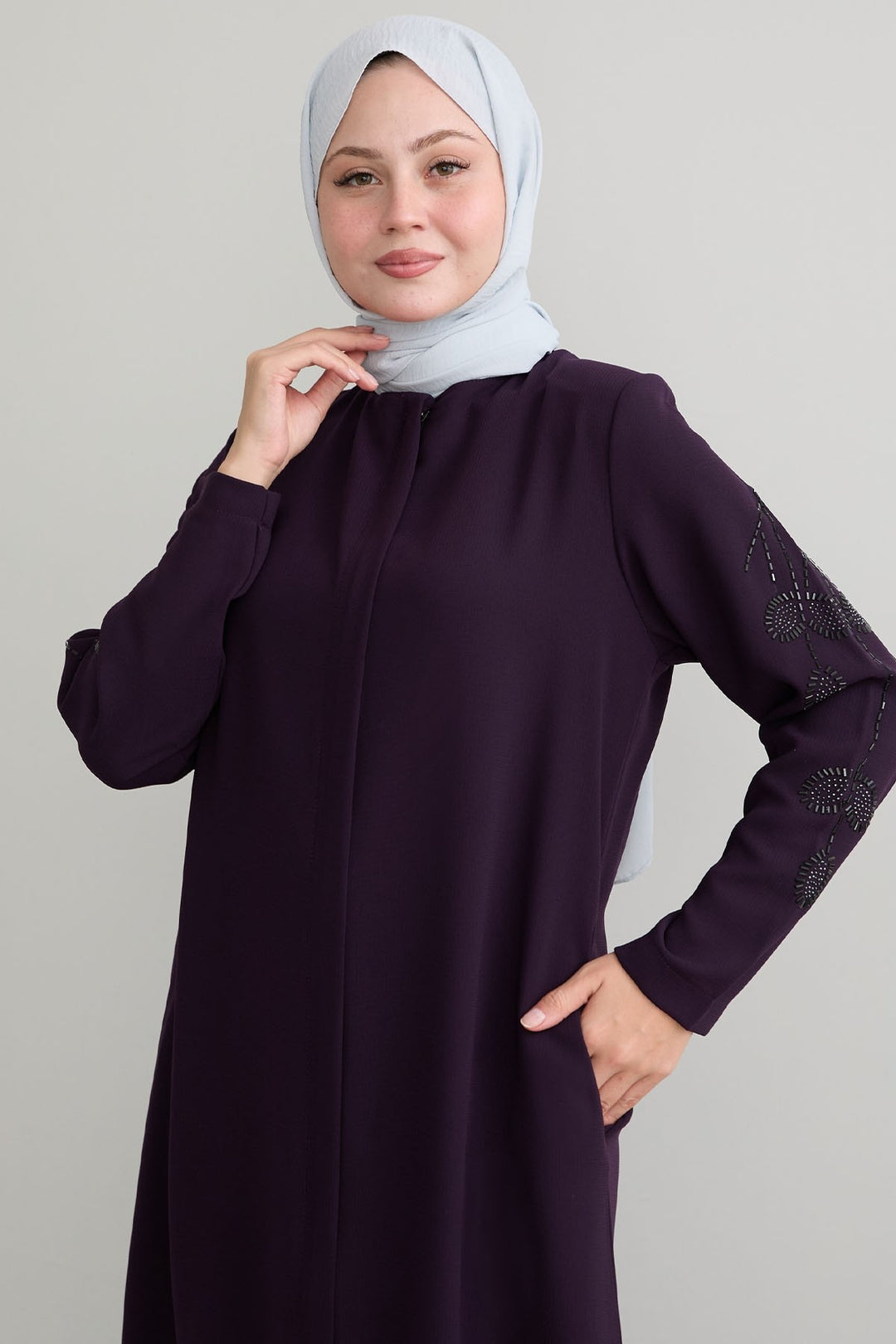 MDS Women Sleeves Leaf Pearl Purple Ferace - Arlington