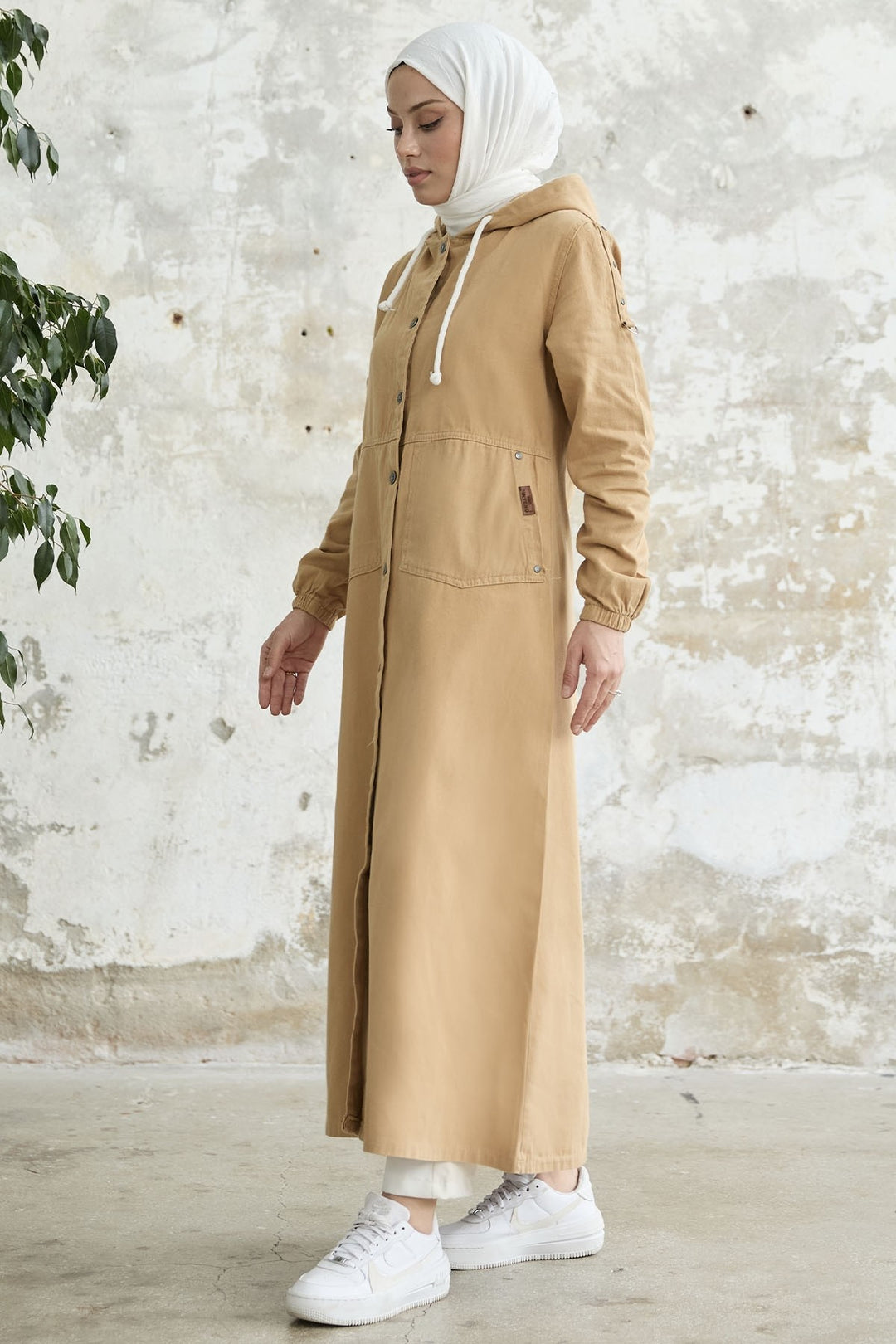 MDS Women Arm Pocketed Gabardine Jacket - Camel - Mississauga