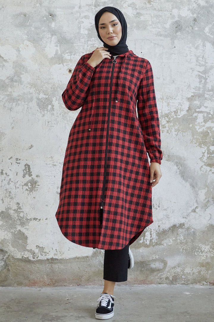 MDS Women Lenya Plaid Hat - Red - Alton