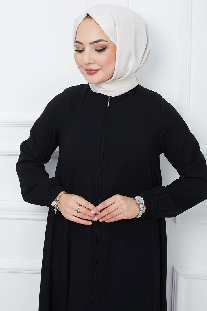 MDS Women Medina Silk Mevlana Cloak - Black - Spring Hill