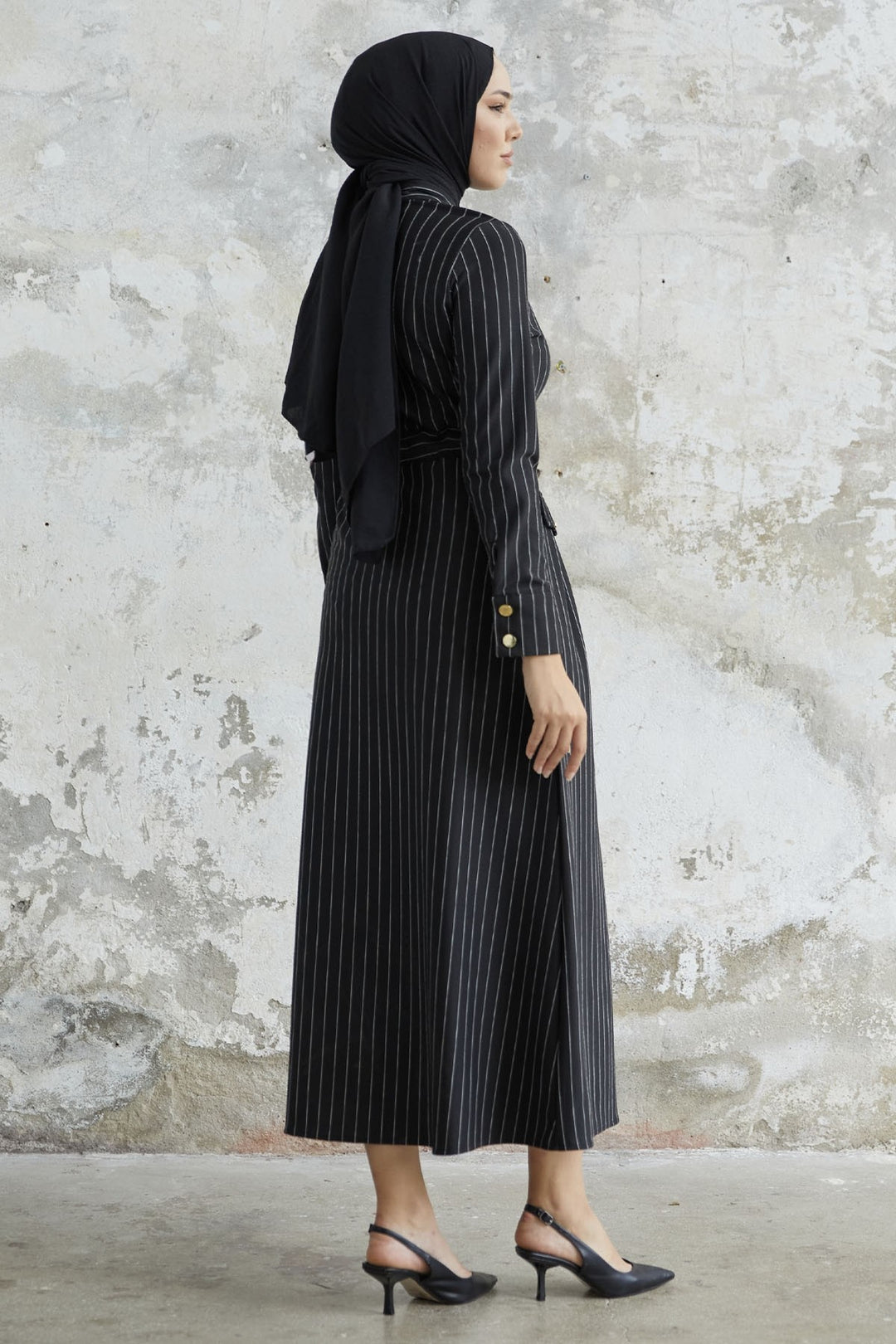 MDS Women Olesya Boydan Buttoned Dress - Black - Morden