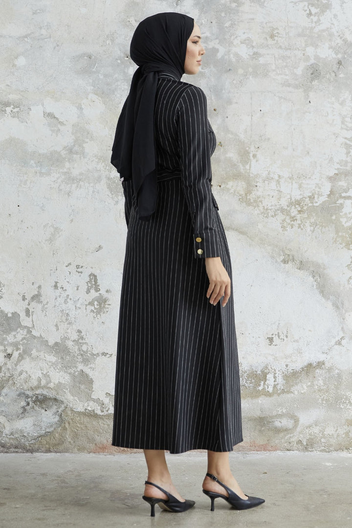 MDS Women Olesya Boydan Buttoned Dress - Black - Morden