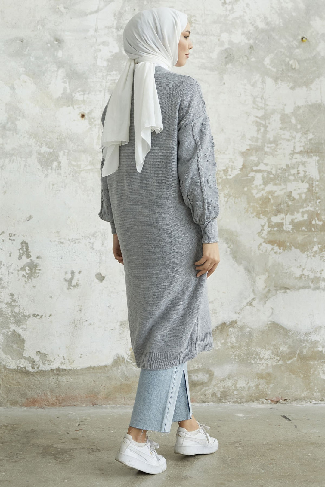 MDS Women Lomira Stone Button Detailed Knit Cardigan - Grey - Edmonton