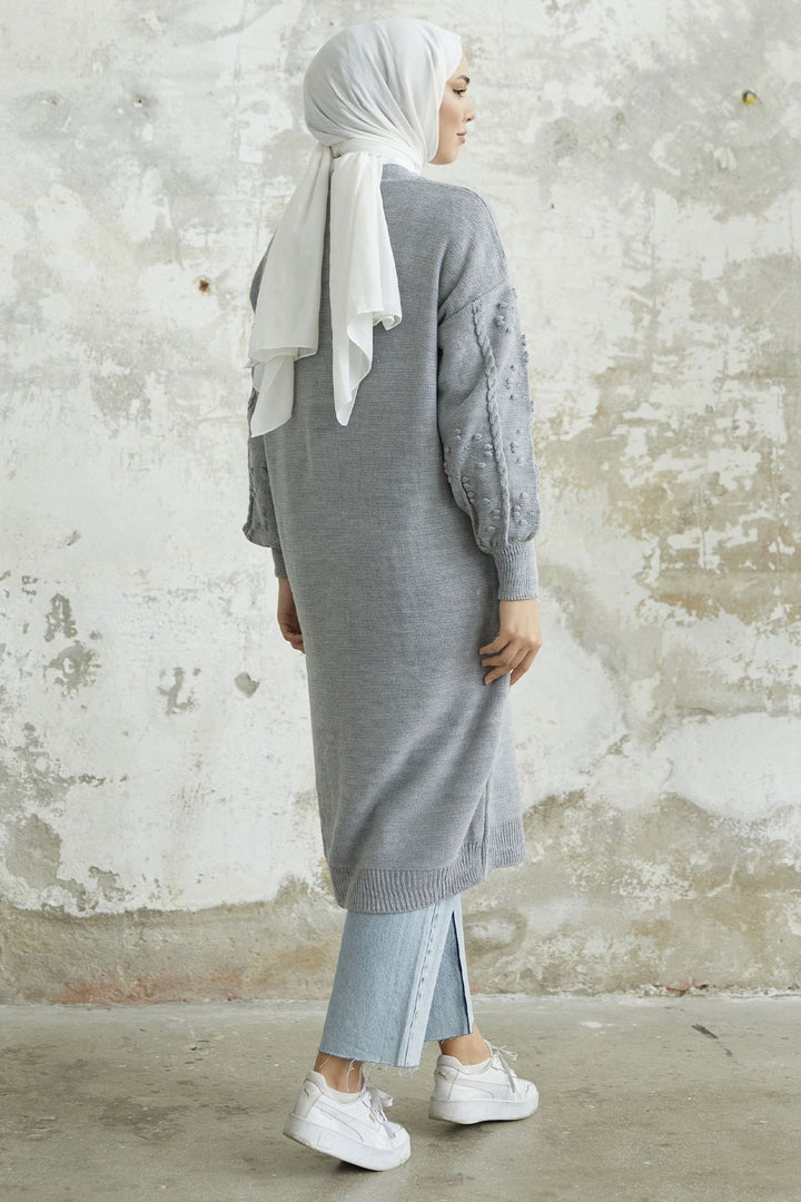 MDS Women Lomira Stone Button Detailed Knit Cardigan - Grey - Edmonton